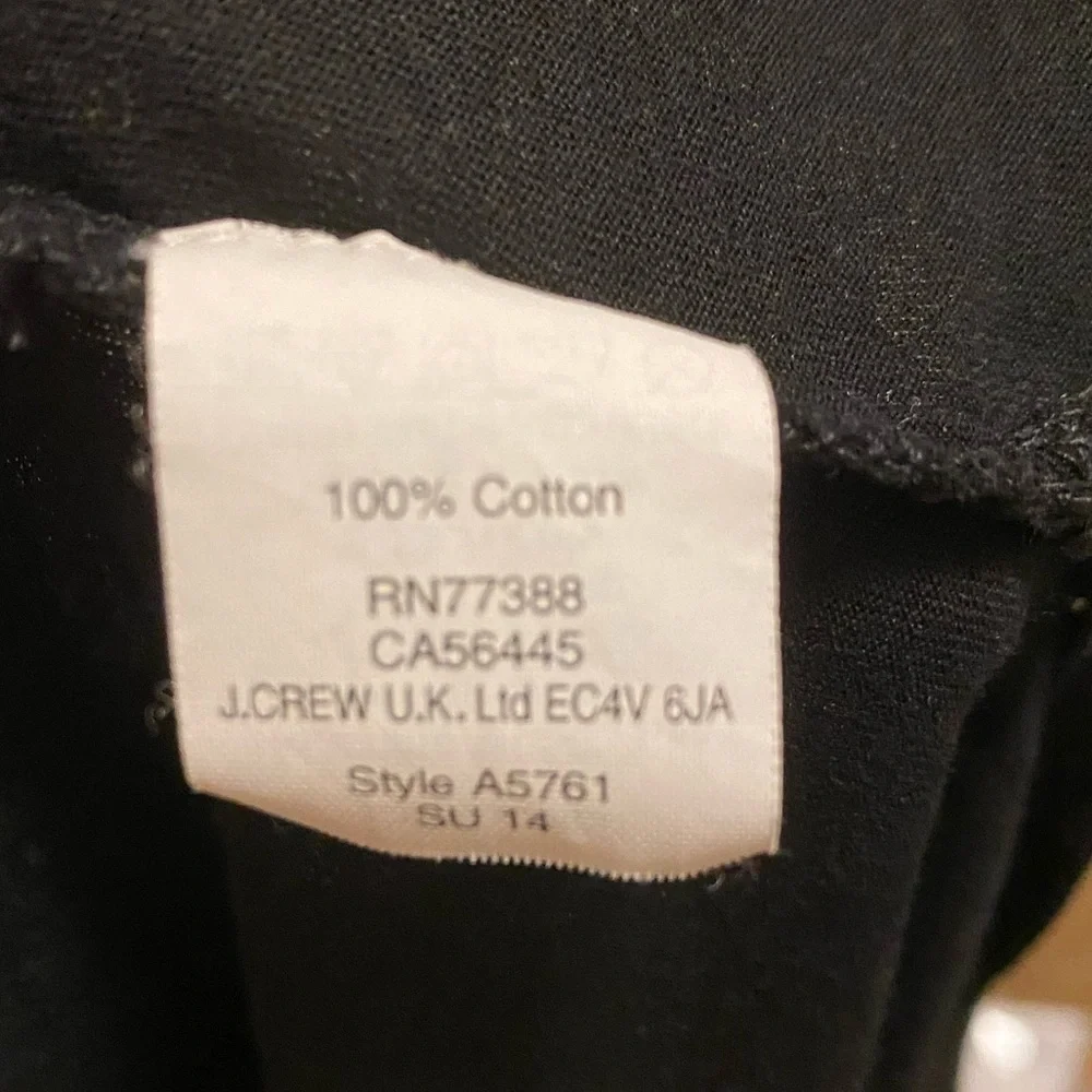 J. Crew Black Sleeveless Lightweight Midi Dress With Front Pocket Size Medium